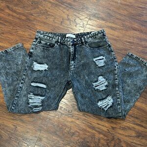 Kancan Acid Wash Boyfriend Jean